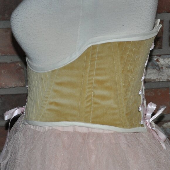 New Reversible Back & Front Lace-up Corset Belt, Floral & Upcycled Velvet XS - Picture 7 of 10